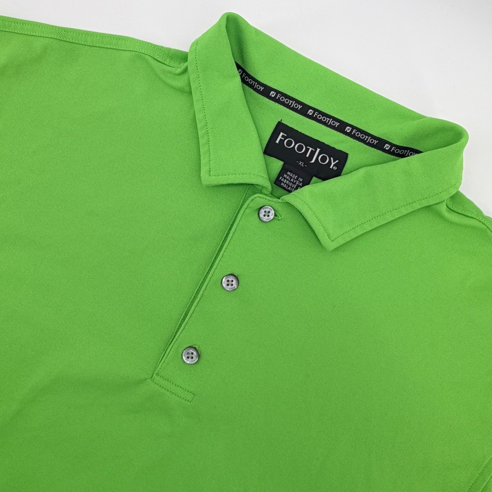 FootJoy Polo Shirt Mens XL Green Short Sleeve Golf Performance Solid Pique XL